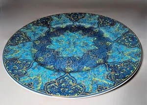 222 Fifth EVA OPULENT BLUE Paisley 10.75" Dinner Plate - Discontinued - RARE - Picture 1 of 5