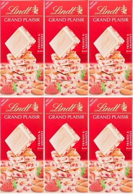 Lindt Grand Plaisir Erdbeere & Mandel Weisse Schokolade 150 gr. x 6 - Bild 1 von 2