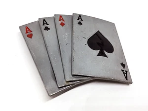 Vier Asse Gürtelschnalle - Zeigen Sie Ihre Liebe zur klassischen Pokerhand - Bild 1 von 13