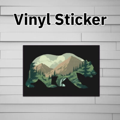 Bear Mountains Hiking Camping California Sticker Vinyl Decal - Image 1 of 4
