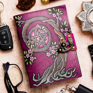 Vintage Handmade Leather Journal | Antique String Closure Diary,200 Unruled 7x5" - Picture 1 of 5