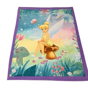 Tinkerbell throw blanket tink on mushroom 2000s Y2K Fleece Fairies Disney 58x48 - Picture 1 of 11