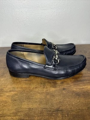 Mocasín Salvatore Ferragamo Para Hombre Talla Índigo Cuero Azul Oscuro Horse bit Penny 8 Foto 1 de 4