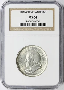1936 50c Cleveland Commemorative Half Dollar NGC MS64 - Picture 1 of 4