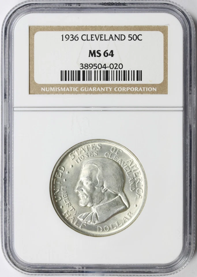1936 50c Cleveland Commemorative Half Dollar NGC MS64 - Image 1 of 4
