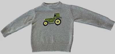 Suéter bordado GYMBOREE Tractor Company Farmland Farmer 2006 3T 3 años gris Foto 1 de 4