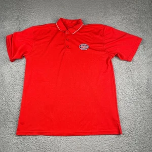 Jersey Mikes Subs Uniform Polo Shirt Mens Medium Red Short Sleeve Employee Work - Picture 1 of 12