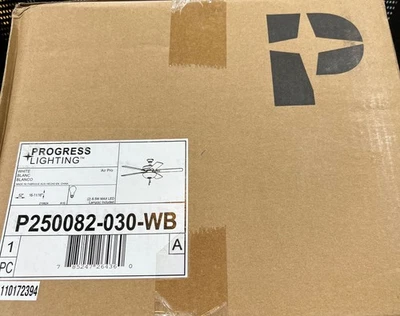 Ventilador de techo Progress Lighting AirPro 52 pulgadas blanco interior con acabado de madera antigua Foto 1 de 2