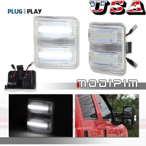 For 2008-2016 Ford F150 F350 F450 F550 Clear White LED Side Mirror Marker Lights - Picture 1 of 10