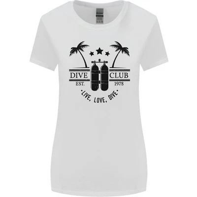 Live Love Dive Funny Scuba Diving Diver Womens Wider Cut T-Shirt - Image 1 of 4