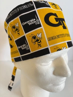 Georgia Tech Lined Medical Skull Scrub Cap Surgery, Veterinarian Hat - Image 1 of 4