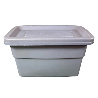 Vtg Rubbermaid Roughneck 1 Gallon Gray Grey Small Storage Tote 1 Gal. USA - Image 1 of 4