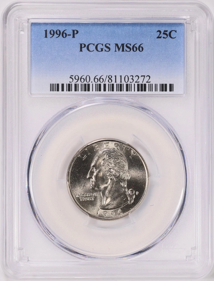 1996 P 25C Washington Quarter MS66 - Image 1 of 4