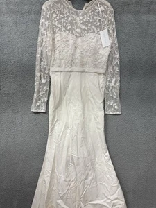 Emily Hart Women's Size 14 White Sequined A Line Wedding Dress POE - Picture 1 of 9