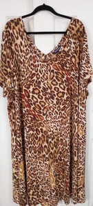 Roaman’s Midikleid Animal Print Gr. 38/40 5X A-Linie fließend bequem Kurzarm  - Bild 1 von 7