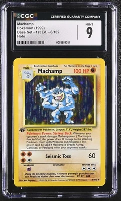 CGC 9 MINT Machamp 1999 Base Set 1st Edition 8/102 Holo Pokemon Card - Image 1 of 2