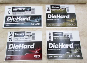4 DieHard Power Ahead Batterie Rot, Gold, Silber, Platin Label Aufkleber, Sticker - Bild 1 von 9