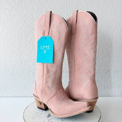 Botas de Vaquero Lane Gallatin para Mujer 7 Rosa Vaquera Western Media Pantorrilla Punta Foto 1 de 4