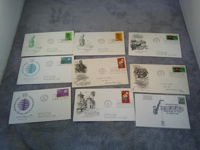 Lot of 9 envelopes w/ stamps 1965, Traffic Safety, UN, St Augustine, 94 Arkard - Image 1 of 4