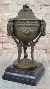 Louis XVI Style Bronze Urn Sculpture: Vintage Handcrafted Love one Memory Decor - Picture 1 of 10