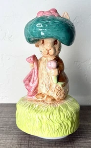 Schmid Beatrix Potter Benjamin Bunny Music Box Plays Send In The Clowns 7" 1977 - Picture 1 of 12