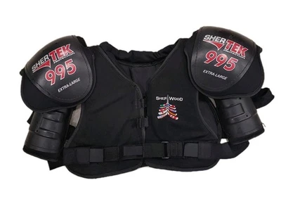 Almofadas de ombro vintage Sherwood XL Shertek 995 logotipo bordado feito em camuflagem no Canadá - Imagem 1 de 4