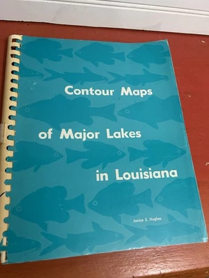 Contour Maps of Major Lakes In Louisiana vtg foldout 1970s Fisheries Wildlife - Image 1 of 4