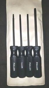 Vintage Fuller 4 Pc. Torx Screwdriver Set Square Black Anti-roll Handle - Picture 1 of 21