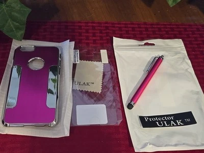 Funda rígida protectora de pantalla para iPhone 6 Stylus micro tela rosa cromo paquete - Nueva Foto 1 de 4