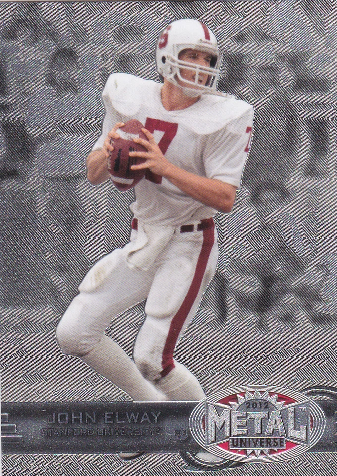 2012 Fleer Retro Metal Universe Football JOHN ELWAY #M-12 STANFORD / BRONCOS QB - Image 1 of 1