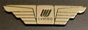United Airlines Plastic Flight Attendant Pilot Wings Sticker Back - Picture 1 of 1