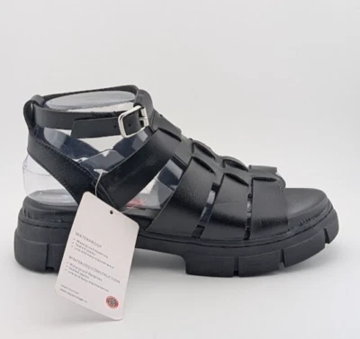 Women's Size 8 Aqua College Waterproof Fisherman Sandal Black PU Leather - Image 1 of 4
