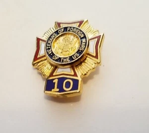 VETERANS OF FOREIGN WARS 10 YEAR PIN - Bild 1 von 3