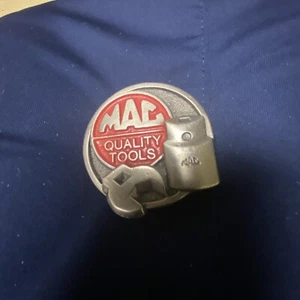 Fibbia per cintura rotonda in ottone 2" MAC Tools vintage - Foto 1 di 2