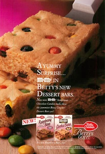 Magazine Print Ad BETTY CROCKER 1993 m&m's Dessert Bars / White Chocolate 1 page - Picture 1 of 2