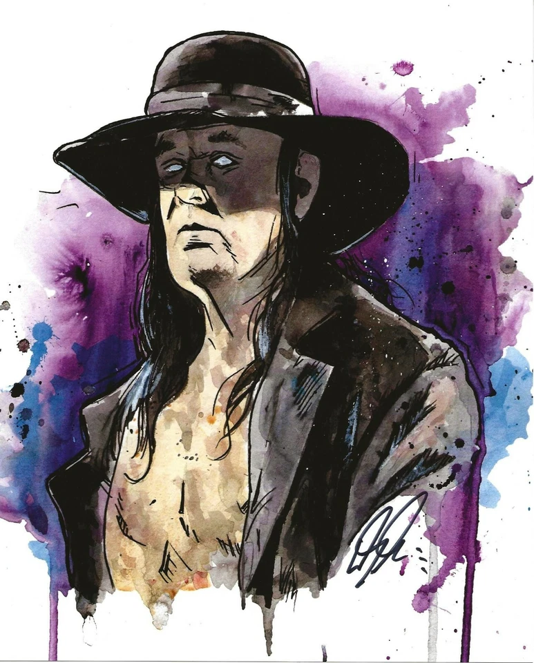 Impresión artística WWE Zobie Wrestling The UNDERTAKER firmada por el artista Foto 1 de 1