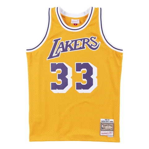 Mitchell & Ness NBA Swingman Jersey Lakers 84 Kareem Abdul-Jabbar Yellow *NEW* Cover