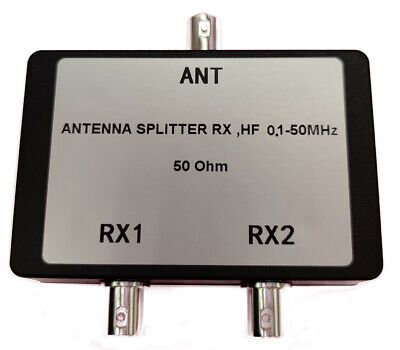 Portable Antenna Splitter RX HF 0.1-50MHz 50 Ohm BNC Connectors For TV Satellite • 13.91£