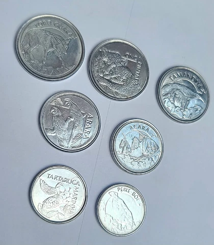 Brazil Coins 7 excellent Coins cruzeiros  full set brazilian fauna 🇧🇷 Cover