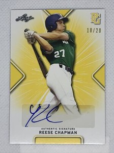 2021 LEAF PERFECT GAME YELLOW REESE CHAPMAN PAPER RC AUTO # 10/20