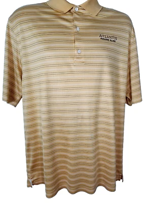 Greg Norman Atlantis Paradise Island Collection Men's L Gold Stripe Polo Shirt Foto 1 de 4