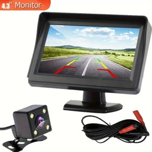 4.3inch Monitor Rear View 4Pin 4LED Backup Camera For Cars Parking - Picture 1 of 13