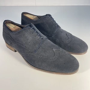 Prime Shoes PF Lake City Blue Suede WingTip Shoes Size UK 9 US 10 Keep Going - Picture 1 of 10