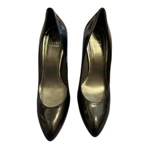 Stuart Weitzman nero vernice pelle zeppa tacco dettaglio strass - Foto 1 di 5