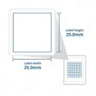 A4 MATTE White 25x25mm Peel-Off Sticky Square Labels 70 Per Page 100 Sheets SQ25