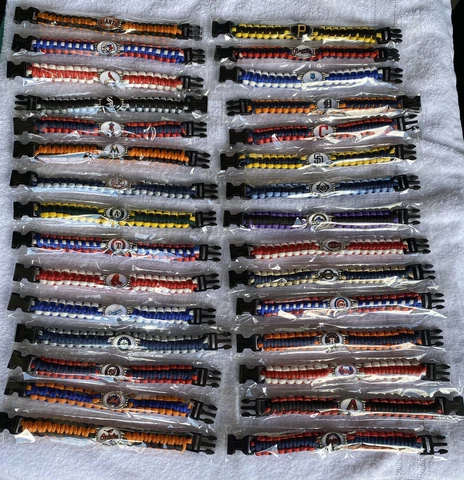 MLB Baseball Paracord Braided Survival Bracelet Wrap Wristband (PICK YOUR TEAM) Cover