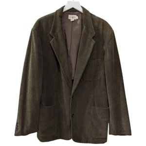Vintage 90s J. Crew Mens L Olive Green 100% Cotton Corduroy Two Button Sportcoat - Picture 1 of 6
