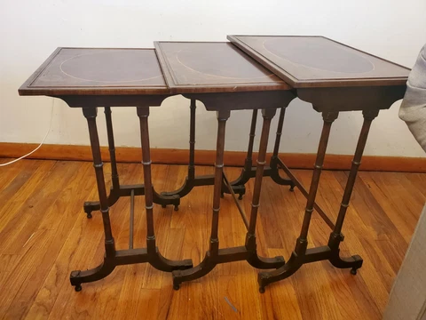 Regency Style Mahogany Nesting Tables Cover