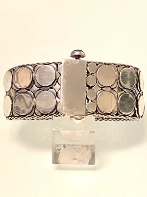 SUARTI BALI~90 GRAMOS~PLATA DE LEY 925~CÍRCULOS~CIERRE DE TORNILLO~PULSERA~6,75”~25 MM Foto 1 de 4