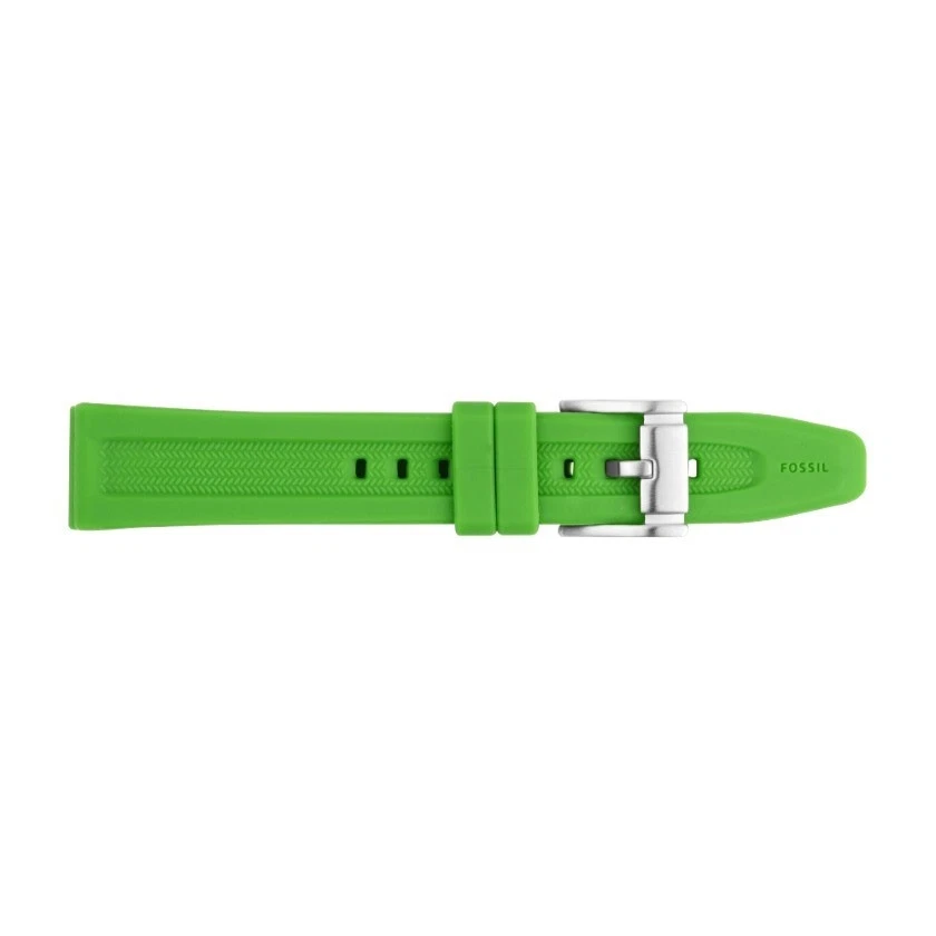 NOVO-PULSEIRA DE RELÓGIO DE SILICONE VERDE FÓSSIL 18MM, PULSEIRA + FIVELA DE PRATA-S181098 - Imagem 1 de 1